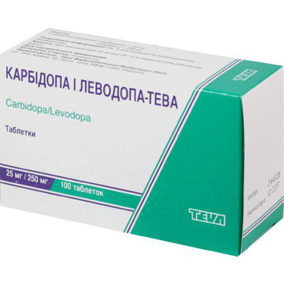 Фото Карбидопа и Леводопа-Тева таблетки 25 мг/250 мг №100